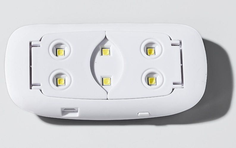 Лампа для сушки гель-лаку, 6 led ламп 6W, 45-60 sec, USB port, міні біла 22GJ200 фото