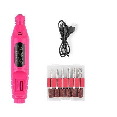 Машинка для манікюру з фрезами, USBport, рожева 22GJ193 фото
